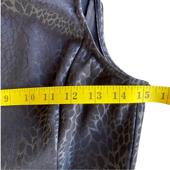 *SOLD* Ali Ro Metallic Leopard Print Sleeveless Black Skater Mini Dress 2 - Picture 6 of 13